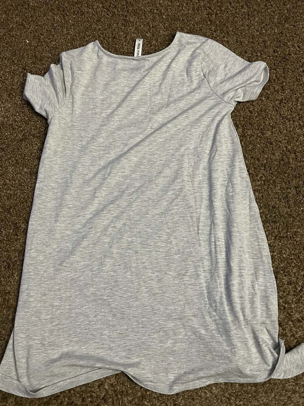 Zenana Premium Heather Gray Short Sleeve Side Knot Mini T-Shirt Dress Size S